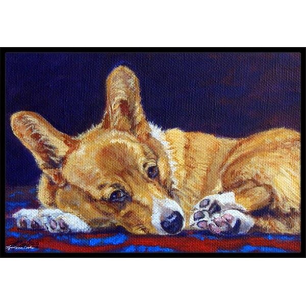 Carolines Treasures 7320MAT Corgi Blue Lonesome Indoor & Outdoor Mat; 18 x 27 in. 7320MAT - main
